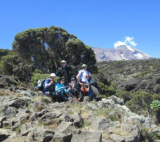 Trekkers along the Lemosho trail